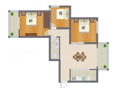 3室1厅 105.90平米