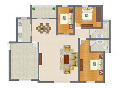 3室2厅 132.45平米