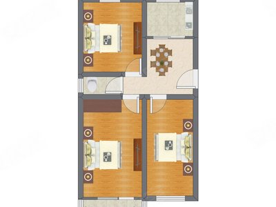 3室1厅 79.00平米