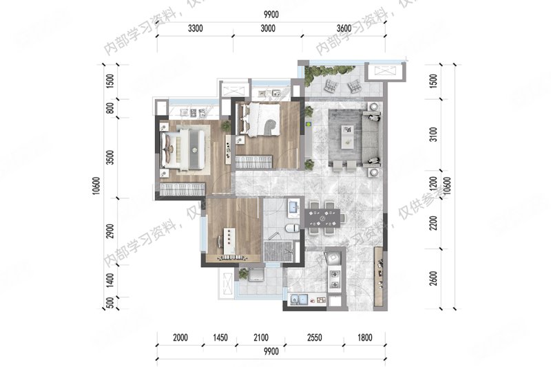 环球融创未来城3室2厅92㎡105万二手房图片