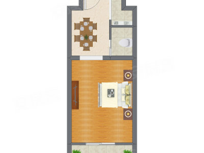 1室1厅 40.17平米