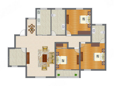 3室2厅 137.56平米