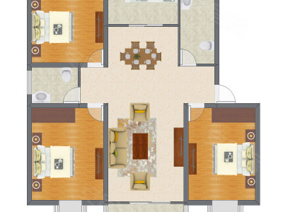 3室2厅 103.92平米