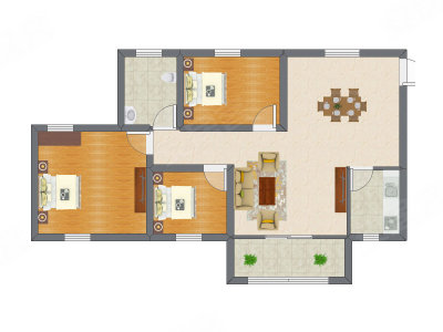 3室2厅 69.99平米