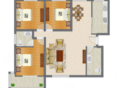 3室2厅 131.53平米
