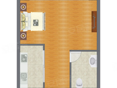 1室1厅 44.13平米