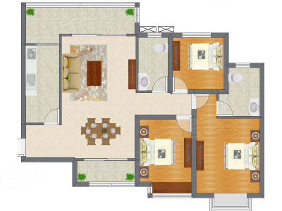 3室2厅 120.85平米