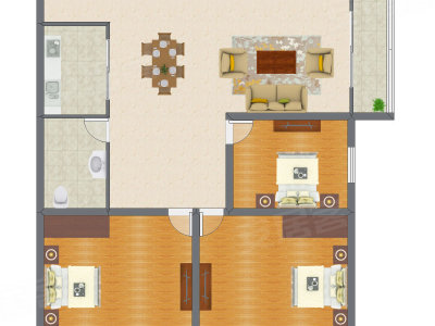 3室1厅 113.30平米户型图
