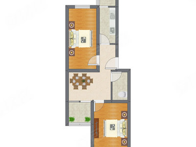 2室1厅 65.05平米