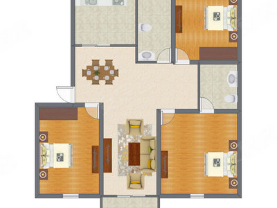 3室2厅 132.34平米