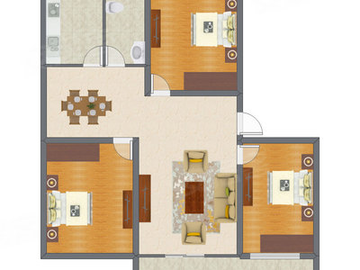 3室2厅 100.00平米