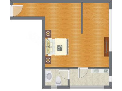 1室0厅 48.42平米户型图