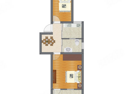 2室1厅 48.40平米