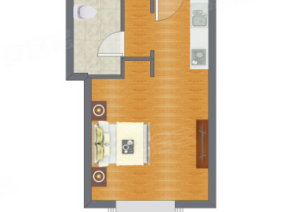 1室0厅 46.60平米户型图