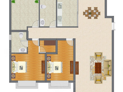 2室2厅 152.00平米