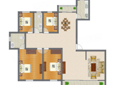 4室2厅 127.44平米