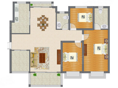 3室2厅 106.12平米