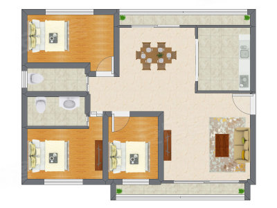 3室2厅 139.90平米户型图