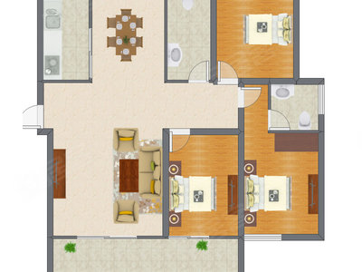 2室2厅 76.67平米