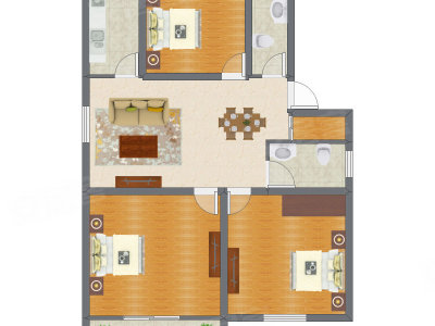 3室2厅 100.00平米