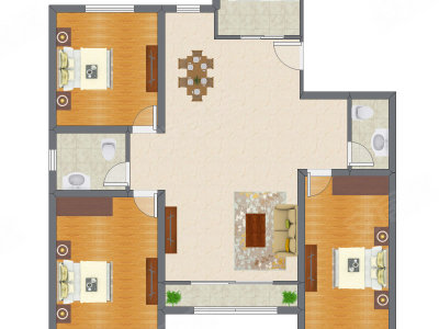 3室2厅 159.99平米户型图