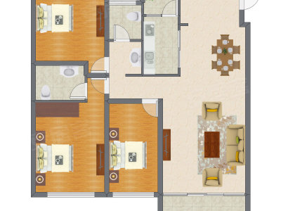 3室2厅 150.80平米