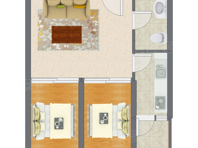 2室1厅 64.98平米