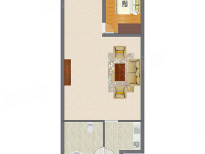 1室1厅 99.00平米户型图