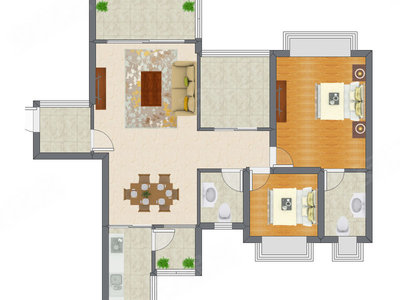 2室2厅 78.65平米