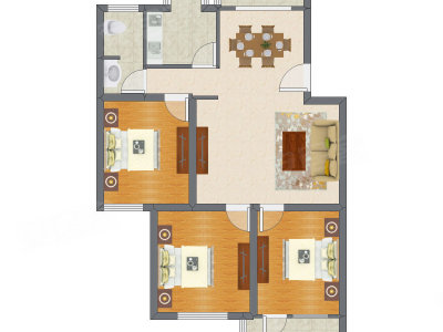 3室2厅 99.54平米
