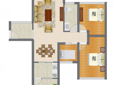 3室2厅 83.95平米