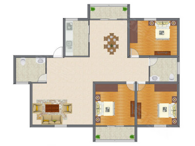 3室2厅 151.26平米