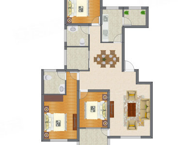 3室2厅 99.60平米户型图