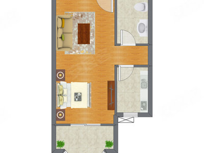 1室0厅 49.00平米户型图