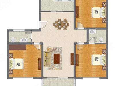 3室2厅 125.00平米
