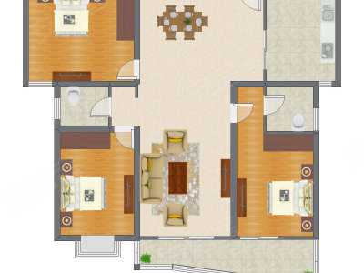 3室2厅 166.55平米