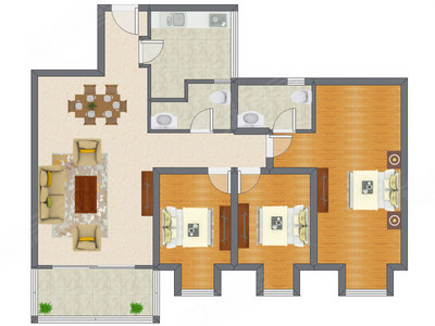 3室2厅 135.68平米