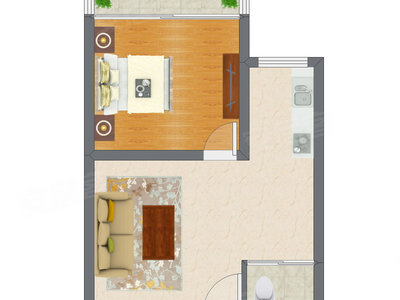 1室1厅 51.03平米
