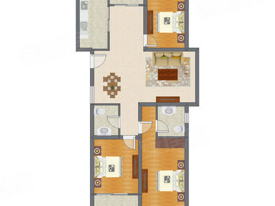 3室2厅 135.71平米户型图