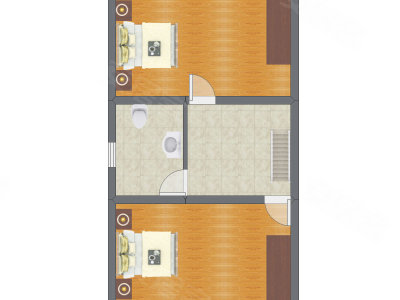 2室2厅 44.08平米户型图