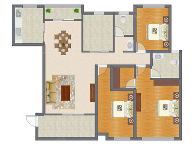 3室2厅 120.78平米户型图