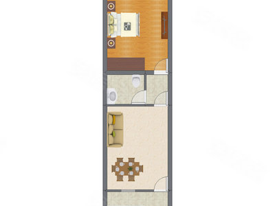 1室1厅 70.00平米户型图