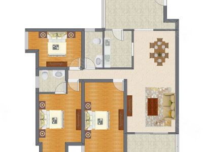 3室2厅 136.11平米