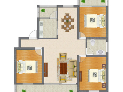 3室2厅 84.99平米
