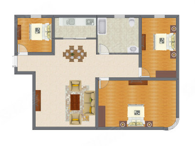 3室2厅 105.97平米