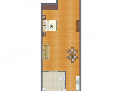 1室1厅 58.29平米