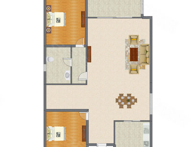 2室2厅 179.00平米户型图