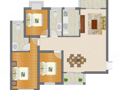 3室2厅 76.23平米