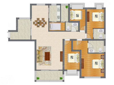4室2厅 160.00平米户型图