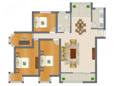 4室2厅 95.00平米户型图